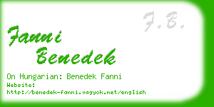 fanni benedek business card